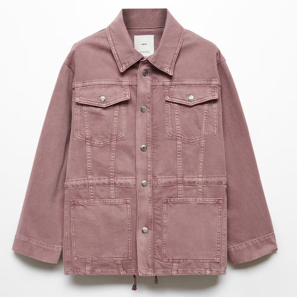 Denim Jacket with Drawstring
